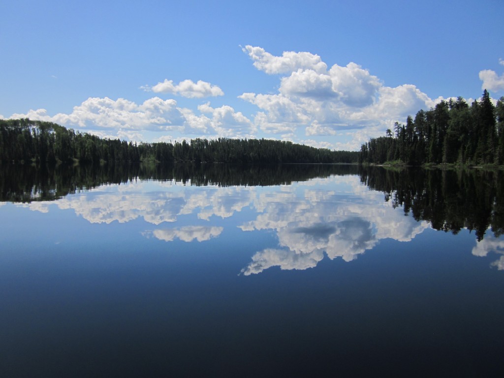 Mirror-still morning on the chain